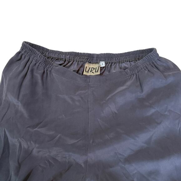NEW URU Boutique Silk Pencil Pants Hand Dyed Blue Gray USA - Size 1 (Small) - Picture 6 of 10